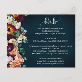 の結婚詳細ワインネイビーBurgundyエンクロージャカード エンクロージャーカード