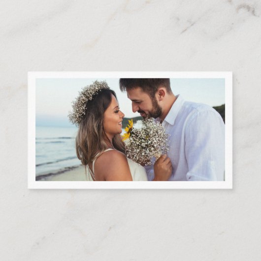 の結婚詳細写真シックなモダン手書き エンクロージャーカード (裏面)