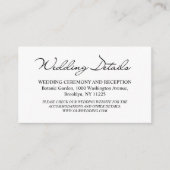 の結婚詳細写真シックなモダン手書き エンクロージャーカード (正面)