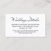 の結婚詳細写真シックなモダン手書き エンクロージャーカード (正面)