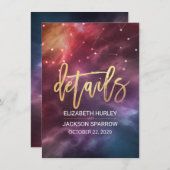 の結婚詳細囲い星星星雲コンステレーション 招待状 (正面/裏面)