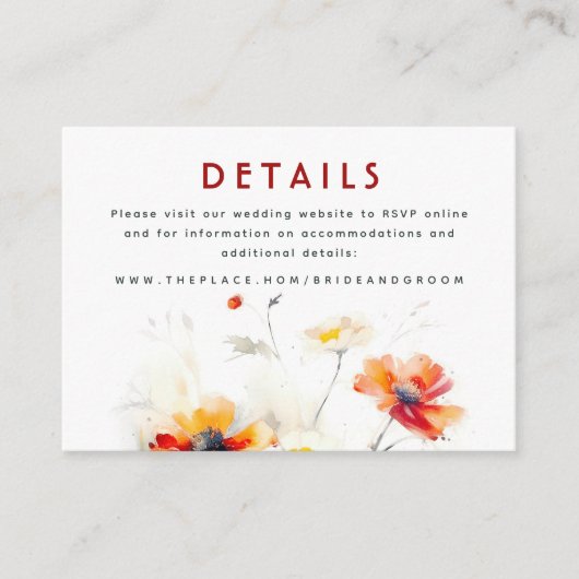 の結婚詳細小型エンクロージャカード エンクロージャーカード (正面)