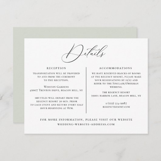 の結婚詳細情報テンプレート 招待状 (正面/裏面)