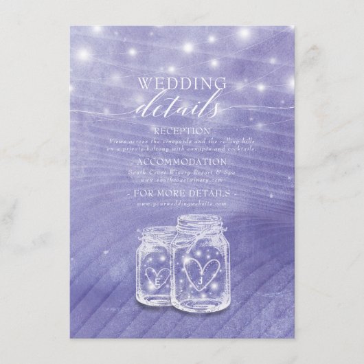 の結婚詳細情報メイソンjar文字列ライト エンクロージャーカード (正面)