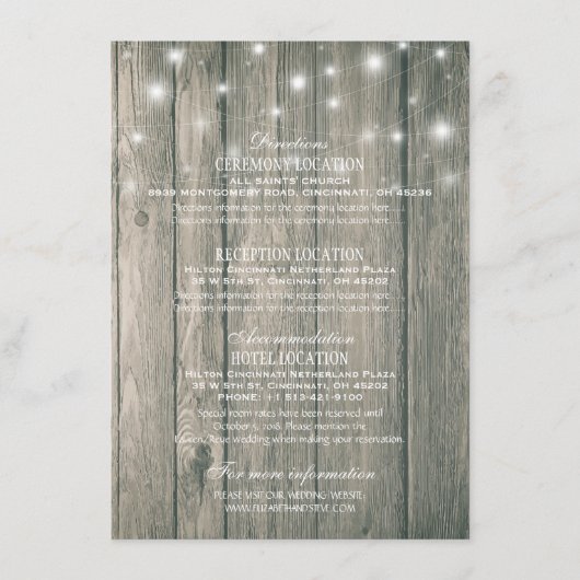 の結婚詳細情報メイソンjar文字列ライト エンクロージャーカード (正面)