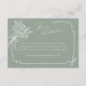 の結婚詳細手描きボウ&リボンブーケ エンクロージャーカード (正面)