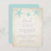 の結婚詳細挿入カード – ビーチStarfish エンクロージャーカード (正面/裏面)