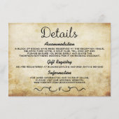の結婚詳細挿入カード | ヴィンテージアンティーク エンクロージャーカード (裏面)