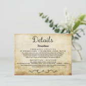 の結婚詳細挿入カード | ヴィンテージアンティーク エンクロージャーカード (スタンド正面)