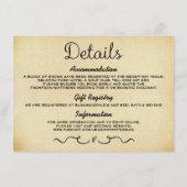 の結婚詳細挿入カード | ヴィンテージアンティーク エンクロージャーカード (裏面)