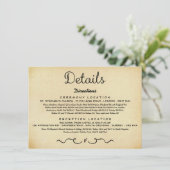 の結婚詳細挿入カード | ヴィンテージアンティーク エンクロージャーカード (スタンド正面)