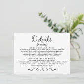 の結婚詳細挿入カード | 黒モダンと白 エンクロージャーカード (スタンド正面)