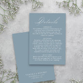 の結婚詳細書道台本ほこりっぽい青 エンクロージャーカード