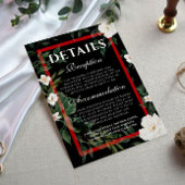 の結婚詳細白黒エレガントフローラ エンクロージャーカード