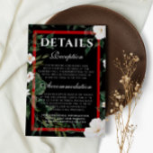 の結婚詳細白黒エレガントフローラ エンクロージャーカード