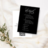 の結婚詳細白黒QRコードRSVP エンクロージャーカード