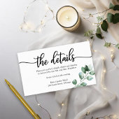 の結婚詳細緑の書道 エンクロージャーカード