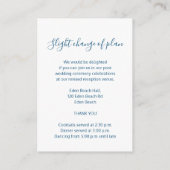 の結婚詳細青シンプル白エンクロージャカード エンクロージャーカード (裏面)