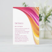 の結婚詳細-モダンピンク・オレンジ・イエロー エンクロージャーカード (スタンド正面)