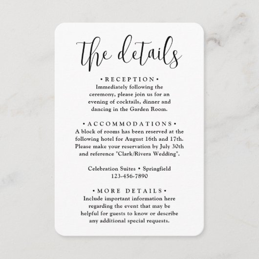 の結婚詳細・写真とトレンディースクリプエレガントト エンクロージャーカード (正面)