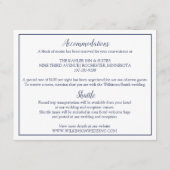 の結婚詳細/情報カーエレガントドNavy Blue エンクロージャーカード (裏面)