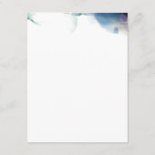 の結婚詳細、紫、青、ティール(緑がかった色)の水色 エンクロージャーカード (裏面)