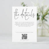 の結婚詳細QRコードスクリプトエンクロージャカード 招待状 (スタンド正面)