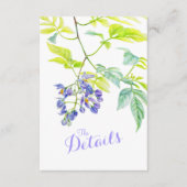 の結婚詳細QR結婚紫ポテトつる植物 エンクロージャーカード (正面)