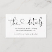 の結婚詳細Webサイトのエンクロージャカード – シンプル エンクロージャーカード (正面)