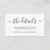の結婚詳細Webサイトのエンクロージャカード – シンプル エンクロージャーカード (正面)