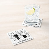 の結婚誓いスモールプリントの牧師と花婿 スクエアペーパーコースター (インサイチュ)