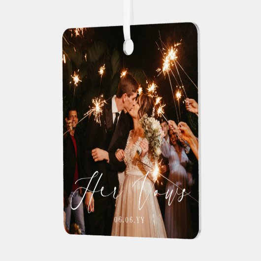 の結婚誓い写真キープサケメタルオーナメント メタルオーナメント (正面左)