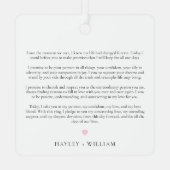 の結婚誓い写真キープサケメタルオーナメント メタルオーナメント (裏面)