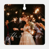 の結婚誓い写真キープサケメタルオーナメント メタルオーナメント (正面)