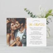 の結婚誓い更新記念パーティー写真シンプル 箔招待状 (立ち正面)