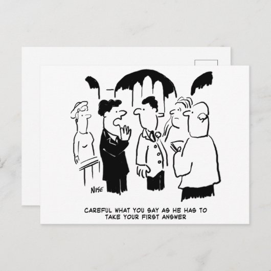 の結婚誓い – 最初の回答はがき ポストカード (正面/裏面)