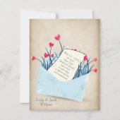 の結婚誓の更新ハート花 招待状 (正面)