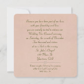 の結婚誓の更新バラ及びワイン 招待状 (裏面)