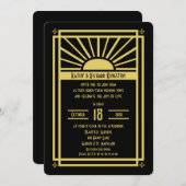 の結婚誓の更新招待状--アールデコ 招待状 (正面/裏面)