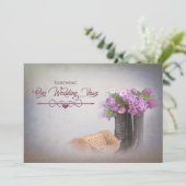 の結婚誓の更新招待状、ブーツ/花 招待状 (スタンド正面)