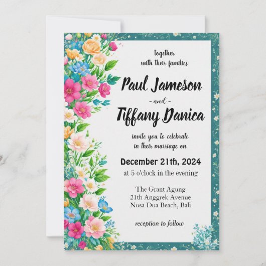 の結婚調合シンプル品 招待状 (正面)