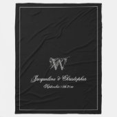 の結婚贈り物の新婚カップル記念モノグラム フリースブランケット (正面)