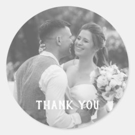 の結婚贈り物は白と黒の写真 ラウンドシール