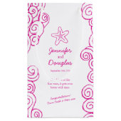 の結婚贈り物パーソナライズされたであるヒトデのピンク抱き枕 スモールペーパーバッグ (裏面)