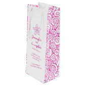 の結婚贈り物パーソナライズされたのスターフィッシュピンクのワインバッグ ワインギフトバッグ (裏面アングル)