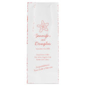 の結婚贈り物パーソナライズされたのスターフィッシュ・オレンジ・ワインバッグ ワインギフトバッグ (裏面)