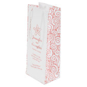 の結婚贈り物パーソナライズされたのスターフィッシュ・オレンジ・ワインバッグ ワインギフトバッグ (裏面アングル)