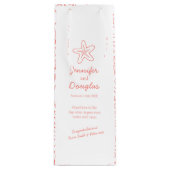 の結婚贈り物パーソナライズされたのスターフィッシュ・オレンジ・ワインバッグ ワインギフトバッグ (正面)