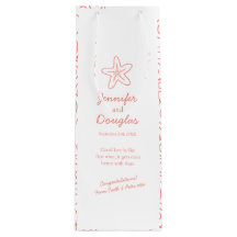 の結婚贈り物パーソナライズされたのスターフィッシュ・オレンジ・ワインバッグ