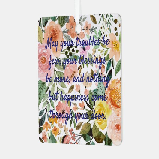 の結婚贈り物引用文が新しい贈り物を望ん結婚だ メタルオーナメント (正面左)